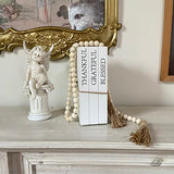 Decorative Books for Home Decor, White Faux Books for Decoration, Rustic Farmhouse Stacked Display Books (Thankful Grateful Blessed) OMISHE