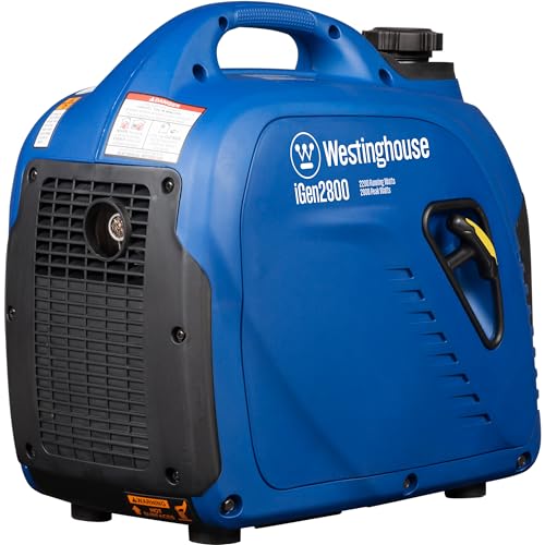 Westinghouse Outdoor Power Equipment 2800 Peak Watt Super Quiet & Lightweight Portable Inverter Generator, Gas Powered, Parallel Capable, Long Run Time Westinghouse