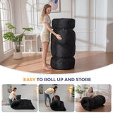 MAXYOYO 6" Japanese Floor Mattress, Foldable Futon Mattress Full Size, Tufted Roll Up Floor Bed, Thick Tatami Mat Sleeping Pad Portable Lounger for Camping Guest Room Dormitory Bedroom RV, Black MAXYOYO