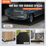 VEVOR Diamond-Plate Rubber Flooring Roll, 3 mm x 4 ft x 8 ft Garage Floor Mat, SBR Rubber Garage Flooring Roll, Easy to Clean, Diamond Plate Rubber Mat for Under Cars, Garage Industry Gym, Black VEVOR