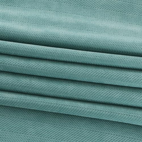 AMBERIS Bed Runner Single Layer Chenille Blue-Green, Modern Style Bed Scarves for Home Hotel Decorations (Pillowcases Sold Separately) AMBERIS