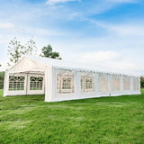 EROMMY 20x40ft Party Tent, Outdoor Wedding Heavy Duty Large Canopy Carport with Removable Sidewalls, 2 Roll-up Doors, 4 Storage Bags, Gazebo Shelter Tent for Party Event Commercials, White EROMMY
