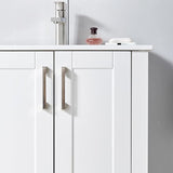 24 Inch Bathroom Vanity, Small Bathroom Sink Cabinet, Vanity Cabinet with Rectangular Ceramic Basin, White Modern Farmhouse Bathroom Sink Vanities Set, Bathroom Vanity Combo with 1 Drawer and 2 Doors Wenore Home