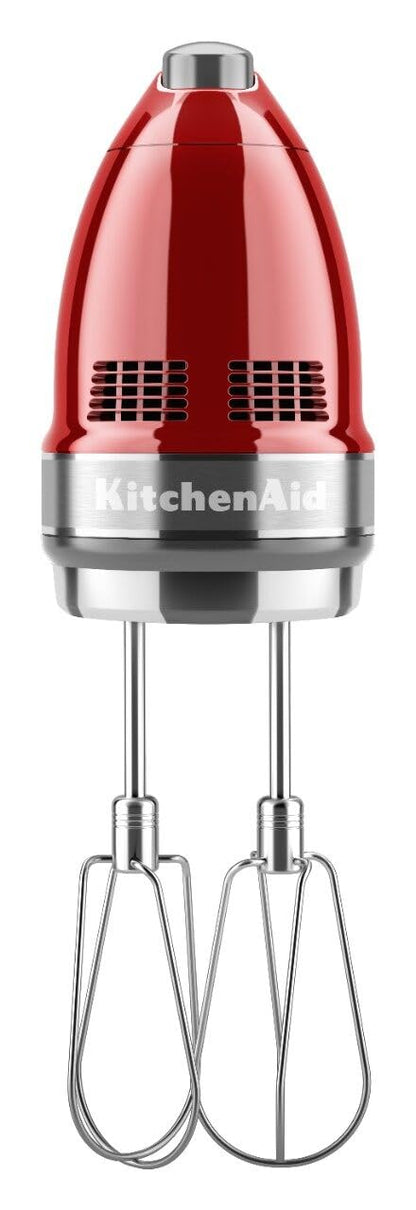 KitchenAid 9-Speed Digital Hand Mixer with Turbo Beater II Accessories and Pro Whisk - Candy Apple Red