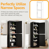 Ckzbx Metal Locker Tall Narrow Storage Cabinet, 67" H Locking Tool File Cabinets Snack Locker Organizer for School Classroom,Bedroom,Gym Home Office,Entryway and Hallway (20" W 2Door Black) Ckzbx
