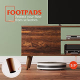 WLIVE TV Stand for 55 60 inch TV, Mid Century Modern TV Console, Entertainment Center with Storage for Living Room, Retro Brown WLIVE