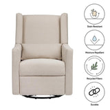 Babyletto Kiwi Electronic Power Recliner and Swivel Glider with USB Port in Performance Beach Eco-Weave, Water Repellent & Stain Resistant, Greenguard Gold and CertiPUR-US Certified babyletto