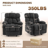 Massage Rocking Recliner Chair, Ergonomic Recliners Sofa with Vibration Massage & Heat, Rocking Chair Nursery Chair for Living Room Lounge with 4 Pockets, 2 Cup Holders, Black