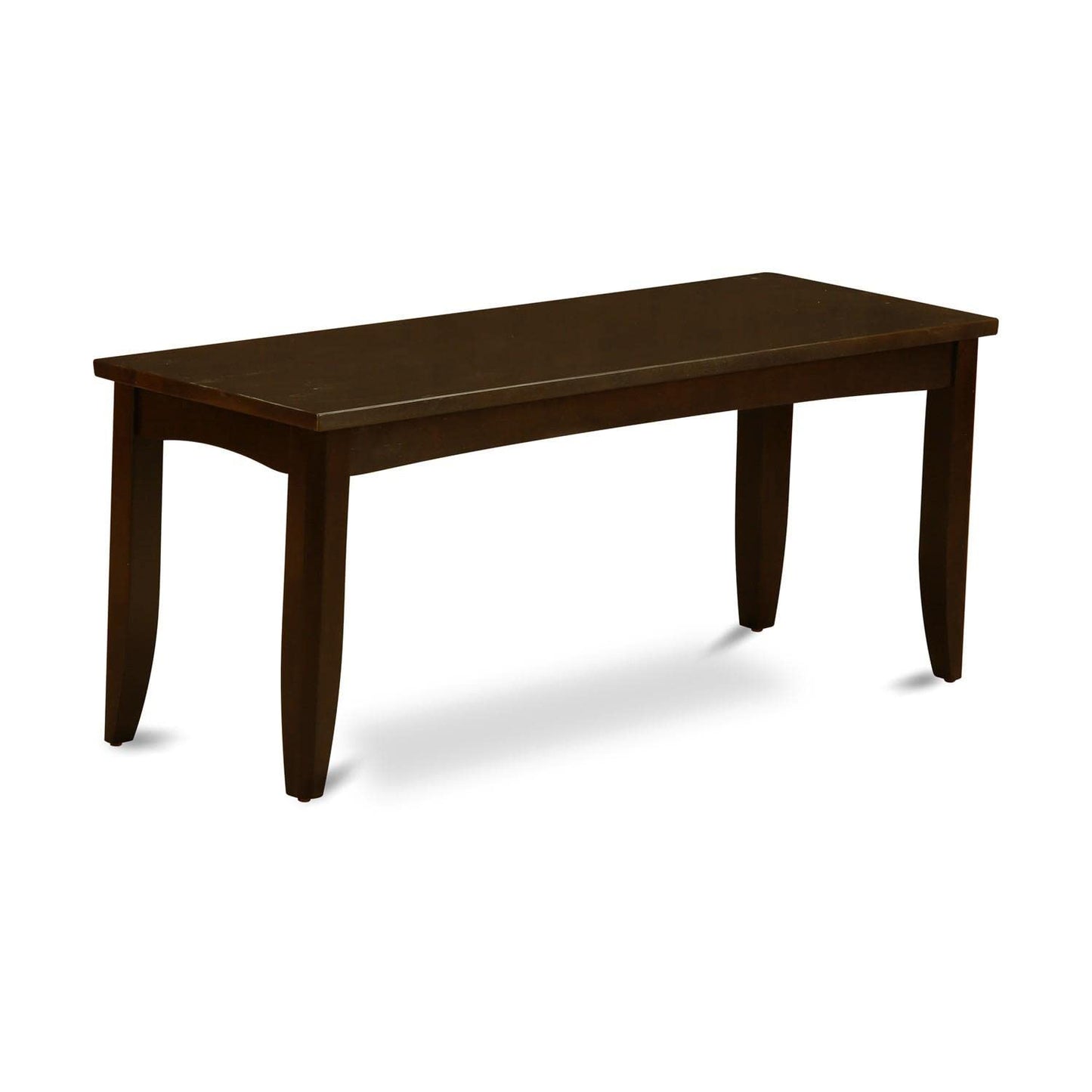 East West Furniture PFB-Cap-W Parfait Dining Table Bench with Wooden Seat, 52x15x17 Inch, Cappuccino - WoodArtSupply