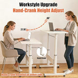 Hand Crank Small Standing Desk, Adjustable Height 27.76-40", Tiltable Tabletop with Wheels, Portable Laptop Computer Table, Rolling Podium Mobile Stand Up Desk for Walking Pad Treadmill, Home Office huacz