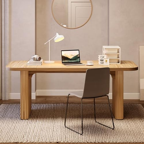 LITTLE TREE 62-Inch Home Office Computer Desk, Large Writing Desk with Textured Double Base, 5 ft Conference Meeting Seminar Table for Office LITTLE TREE