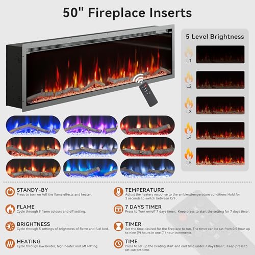 BVIUNTWO 70 Inch Modern Fireplace TV Stand for TVs up to 80 inches, Mid Century TV Console with Solid Wood Legs, Sliding Doors & Curved Design,Media Console for Living Room, Black BVIUNTWO