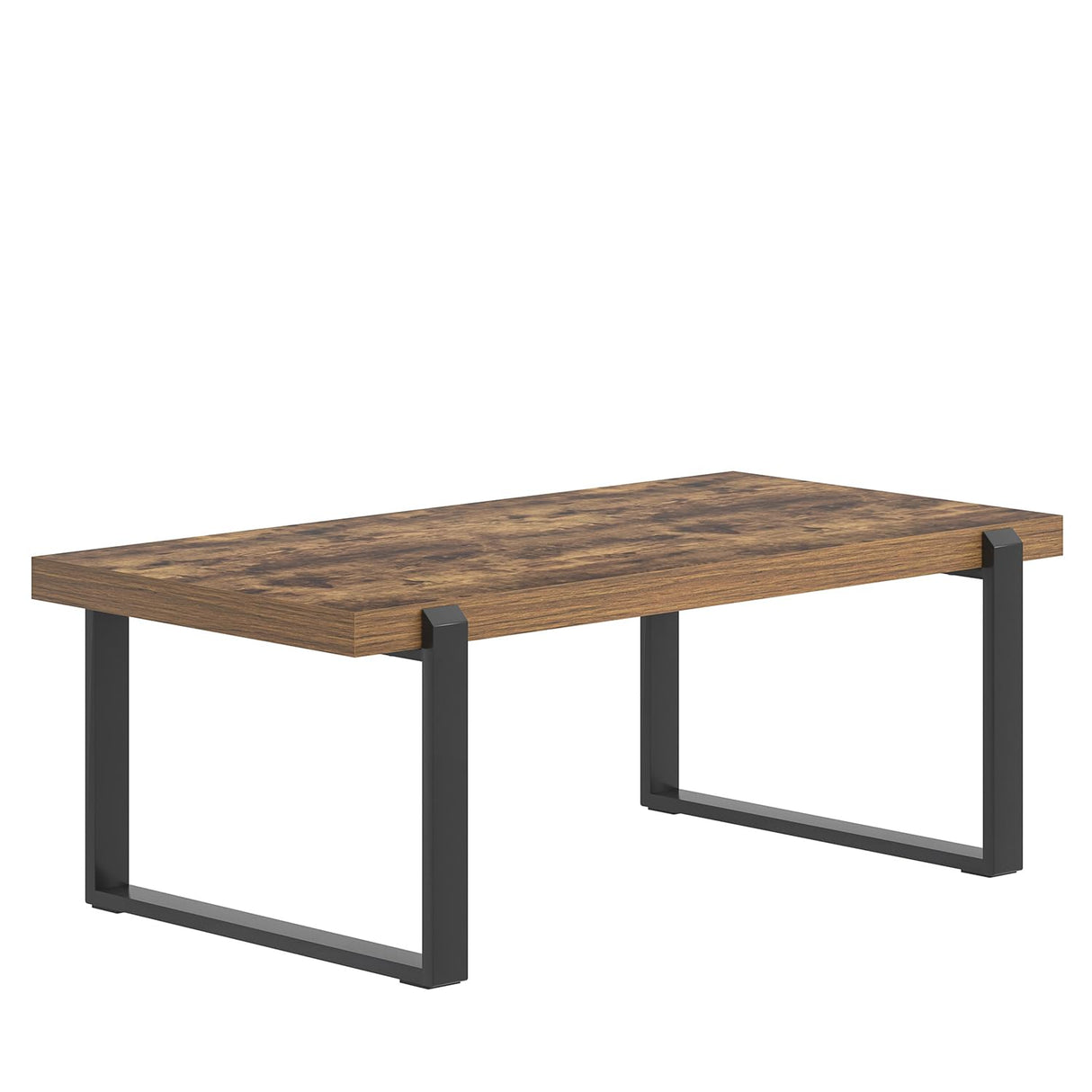 FOLUBAN Coffee Table, Modern Rustic Wood and Metal Center Table, Industrial Rectangle Cocktail Tea Table for Living Room, Brown, 47 Inch FOLUBAN