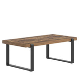 FOLUBAN Coffee Table, Modern Rustic Wood and Metal Center Table, Industrial Rectangle Cocktail Tea Table for Living Room, Brown, 47 Inch FOLUBAN