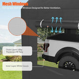 JAMFLY Carport, 12x20 ft Heavy Duty Carport with Roll-up Windows, Portable Garage with Removable Sidewalls & Doors, Car Canopy with Sandbags and All-Season Tarp for Car Boat Truck Motorcycle, Grey JAMFLY