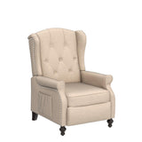 Consofa Wingback Recliner Chair with Massage and Heat, Tufted Fabric Push Back Recliner Chair for Living Room, Vintage Recliner Chair with Remote Control, Padded Cushion, Backrest, Wooden Legs Consofa