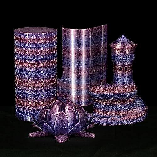 iSANMATE 3D Printer Filament Clear PLA, Multicolor Transparent Transition Glitter Filament, Gradient Purple Blue Multicolor PLA Filament, 3D Printing Filament 1KG/2.2lb, Blue Violet Galactic
