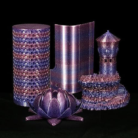 iSANMATE 3D Printer Filament Clear PLA, Multicolor Transparent Transition Glitter Filament, Gradient Purple Blue Multicolor PLA Filament, 3D Printing Filament 1KG/2.2lb, Blue Violet Galactic iSANMATE