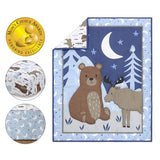 The Peanutshell 3 Piece Baby Crib Bedding Set for Boys - Newborn, Infant & Toddler Nursery Bed Set Decor with Fitted Crib Sheet, Dust Ruffle Comforter - Under The Stars The Peanutshell
