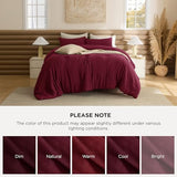 Bedsure King Comforter Set, Dark Red Soft Prewashed Bedding for All Seasons, 3 Pieces GentleSoft™ Bed Set, 1 Lightweight Comforter (104"x90") and 2 Pillowcases (20"x36")