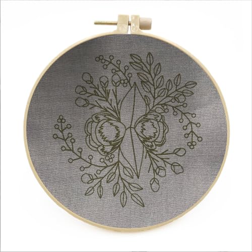 Meecaa Dragonfly Flower Insect Embroidery Kit Starter Set, Hand Embroidery Set,Pattern Printed Cross Stitch Set for Beginner Adults, with Embroidery Hoop and Instructions (Dragonfly)