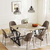 Tangkula 59" Computer Desk, Home Office Desk with Heavy-Duty Metal Frame & Crossbar, Executive PC Workstation, 5 FT Conference Room Table, Rectangular Meeting Table (Grey,1) Tangkula