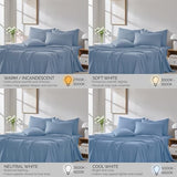 Southshore Fine Living, Inc. 6 Piece, 21 Inch Extra Deep Pocket King Sheet Set, Pet Hair Resistant Bedding w/ 4 Pillow Cases, Blue King Sheets Deep Pocket Set, Easy Care, Coronet Blue Sheets Southshore Fine Living, Inc.