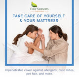 Full Size Mattress or Box Spring Encasement (5" to 8" Depth) - Low Profile Waterproof Zippered Protector Hypoallergenic Premium Bed Cover Protects from Dust Allergens Four Seasons Essentials