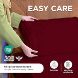 ROYALE LINENS 4 Piece Cal King Sheets Set - Soft Brushed 1800 Microfiber - 1 Fitted, 1 Flat Sheet, 2 Pillow Cases - Wrinkle Free & Fade Resistant - Hotel Luxury Bed Sheets (Burgundy, Cal King) ROYALE LINENS