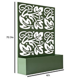 Oakland Living 6 ft. X 4 ft. Green Freestanding Metal Privacy Screen Room Divider with Flower Box Oakland Living