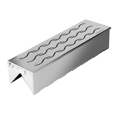 Skyflame Wood Chip Smoker Box, Stainless Steel Double V-shape BBQ Smoke Box with Hinged Lid for Charcoal & Propane Gas Grill, 12.5"(L) x 3.3"(W) x 2.5"(H), U.S. Design Patent Skyflame