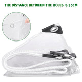 Heavy Duty Waterproof Clear Tarp-Thicken Clear Vinyl PVC Tarps Transparent Tarpaulin with Brass Grommets for Camping Patio Gazebo Outdoor-Tarp to Cover The Sun and Rain TOPCHANCES