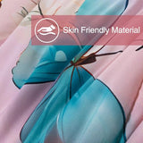 A Nice Night 6pcs Bed in A Bag Pink and Blue Dreamy 3D Various Butterfly Printed, Colorful Butterflies Flying in Flower Design Bedding Full Comforter Set, for Girls Kids Teens A Nice Night