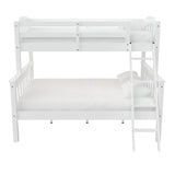 DHP Airlie Twin over Full Bunk Bed, White, Wood Construction, Converts to Twin/Full, 4-Step Ladder, Guard Rails DHP
