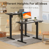 JOY worker Small Electric Standing Desk, 40" x 20" Whole Piece Height Adjustable Desk with Memory Controller, Black Sit to Stand Workstation for Home Office JOY worker