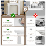 EPICOZY Modern Fireplace Mantel Surround, White Freestanding Surround Mantel for Electric Fireplaces, Waterproof & Anti-Tipping, Premium MDF Wooden Mantel with Leg for Living Room EPICOZY