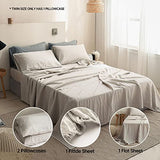 Simple&Opulence 100% Linen Sheet Set 4pcs Basic Style, Deep Pocket, Natural French Washed Flax Solid Color Soft Breathable Bed Sheets - Linen, Queen Simple&Opulence