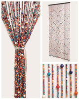 Erfolkerz 38 Strands Beaded Curtain for Doorways -35.4"x79"- Handmade Natural Beaded Curtains，Boho Doorway Wood and Bamboo Bead Curtain-As Insect Screen/Room Divider Erfolkerz