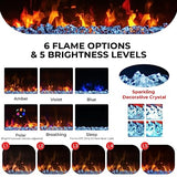 Tangkula 23-Inch Infrared Quartz Electric Fireplace Insert with Remote Control, 1500W Recessed Fireplace Heater with Thermostat, Overheat Protection, 8H Timer, 6 Flame Settings, 5 Flame Brightness Tangkula