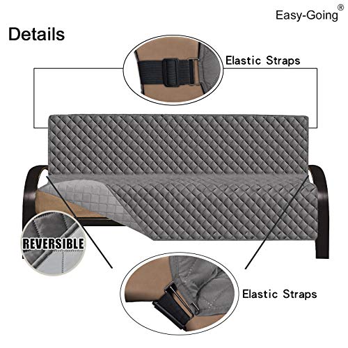 Easy-Going Futon Sofa Slipcover Reversible Sofa Cover Armless Cover Furniture Protector Couch Cover Water Resistant Pets, Kids, Children, Dog, Cat Gray/Light Gray Easy-Going