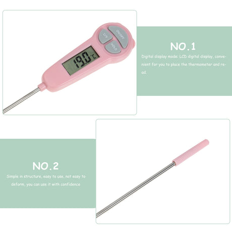 Kisangel Digital Meat Thermometer Cooking Instant Read Temp Probe 30℃~300℃ Read Digital Cooking Candle Liquid Making for Oil Deep Fry Oven Kisangel
