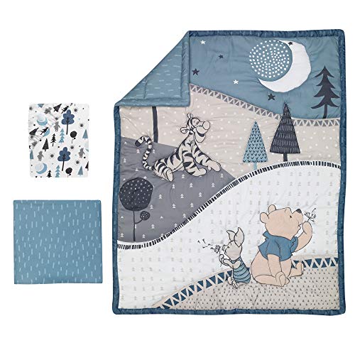 Lambs & Ivy Forever Pooh 3Piece Baby Crib Bedding Set, Blue Lambs & Ivy