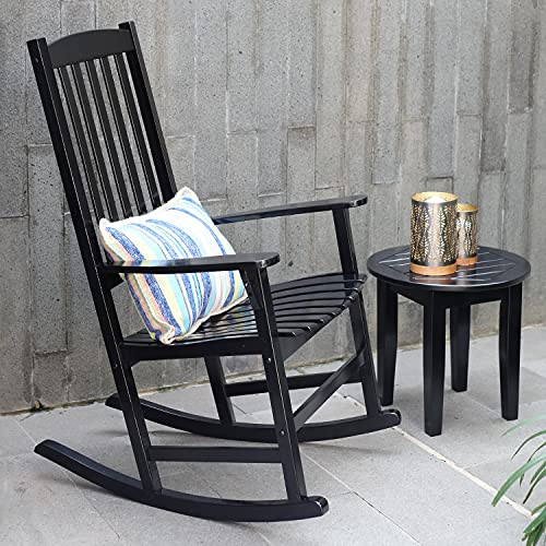 Cambridge Casual Bentley Outdoor Porch Rocking Chair for Patio Furniture, Solid Wood, Black Cambridge Casual