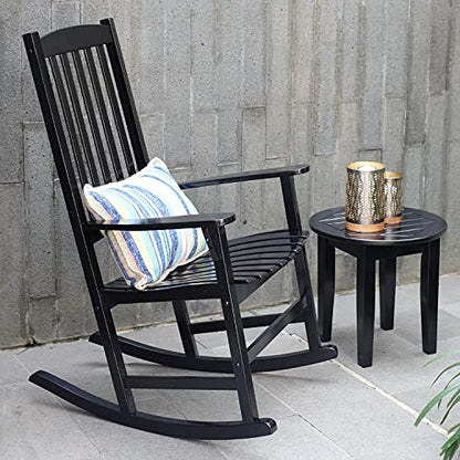 Cambridge Casual Bentley Outdoor Porch Rocking Chair for Patio Furniture, Solid Wood, Black