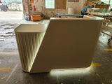 M2 Retail Reception Desk with Counter,Reception Desk with U-Shape & LED Stainless Steel Skirting,Ideal for Beauty Salons, Spas, and Luxury Businesses(1500×600×1000mm/59×24×39'') M2 Retail