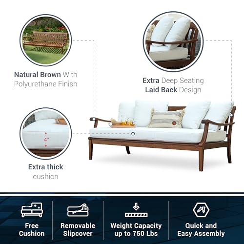 Cambridge Casual Solid Wood Como Daybed, Natural Brown/Oyster Cambridge Casual