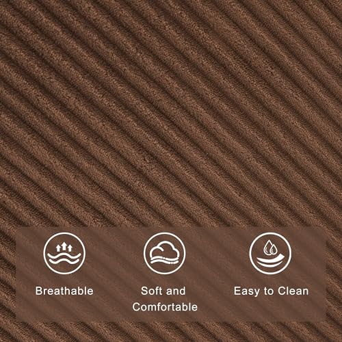 GAOHAPY Rocking Recliner Chair,Modern Swivel Glider Recliner Chair,Corduroy Fabric Upholstery Recliner,Manual Reclining Sofa Chair for Living Room,Office,Apartment (Brown)
