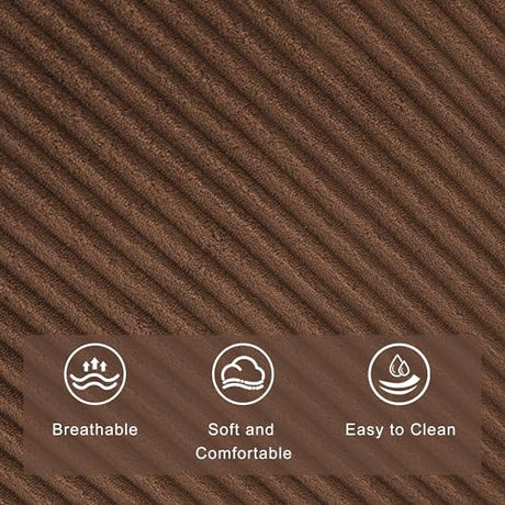GAOHAPY Rocking Recliner Chair,Modern Swivel Glider Recliner Chair,Corduroy Fabric Upholstery Recliner,Manual Reclining Sofa Chair for Living Room,Office,Apartment (Brown) GAOHAPY