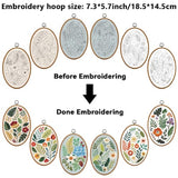 ORIGACH 6 Pack Plants Leaves & Flower Embroidery Kits for Beginners, DIY Starter Hand Embroidery Kit with Floral and Leaf Patterns and Instructions for Adults Women Crafting