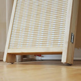 Furnnylane 4 Panel Bamboo Room Divider and Folding Panel Screen,Bamboo Panel Divider for Room Separation,Beige,67" H x 61.4" W Furnnylane